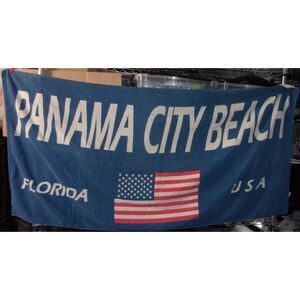 VTG Retro Panama City Beach Florida Towel - USA Flag 54" x 27"